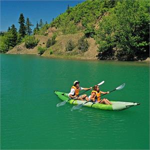 Aqua Marina Betta-412 13'6" Recreational 2-Person Kayak with Inflatable Deck - Kayak Paddle Set Included