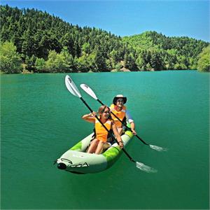 Aqua Marina Betta-412 13'6" Recreational 2-Person Kayak with Inflatable Deck - Kayak Paddle Set Included