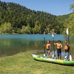 Aqua Marina Betta-475 15'7" Recreational 3-Person Kayak with Inflatable Deck - Kayak Paddle Set Included