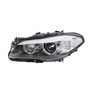 Lights, Left Headlamp (Bi Xenon, Takes D1S Bulb, With LED DRL, With Bending Light, Supplied With Motor, Original Equipment) for BMW 5 Series 2010 2014, 