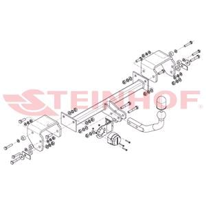 Tow Bars And Hitches, Steinhof Towbar (fixed with 2 bolts) for Citroen C1, 2005 2014, Steinhof
