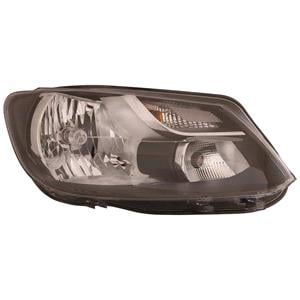 Lights, Right Headlamp (Halogen, Takes H4 Bulb, Supplied With Motor, Original Equipment) for Volkswagen CADDY III Life and Maxi  2004 to 2015, HELLA