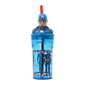 Kids Travel Accessories, Captain America 3D Figurine Tumbler Cup   360ml, 