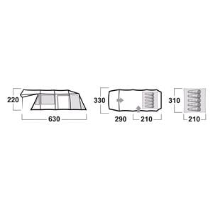 Husky Dural Caravan 17 Tent - 5 Man Family Tent  - Green 