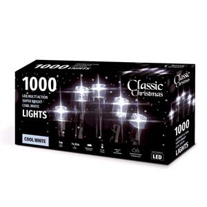 Christmas Lights, Classic Christmas 1000L LED Multi Action Super Bright Cool White Lights, 