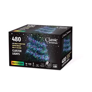 Christmas Lights, Classic Christmas 480 Multicolor Multifunction Cluster Lights , 