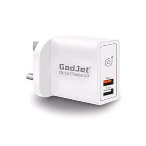 Phone And Tablet Accessories, GadJet Quick Charge Dual USB Wall Adaptor, GadJet