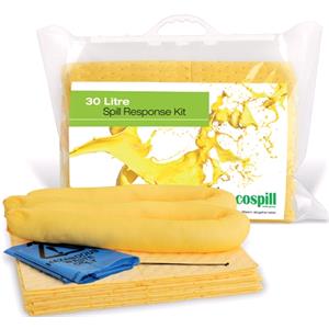 Oil Soak and Spill Control, Ecospill Chemical Clip Top Spill Kit   30 Litre, ECOSPILL