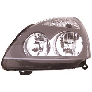 Lights, Left Headlamp (Grey Bezel, Original Equipment) for Renault CLIO II van 2004 2005, 