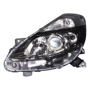 Lights, Left Headlamp (Black Bezel, With Static Corning Lamp, Takes H1/H7/H7 Bulbs, Supplied Without Motor) for Renault CLIO Grandtour 2009 on, 