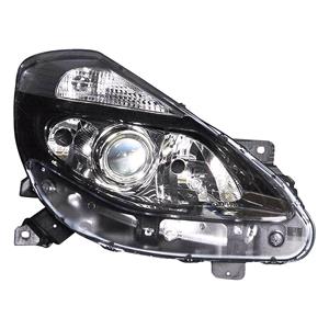 Lights, Right Headlamp (Black Bezel, With Static Corning Lamp, Takes H1/H7/H7 Bulbs, Supplied Without Motor) for Renault CLIO III 2009 on, 