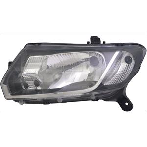 Lights, Left Headlamp (Halogen, Takes H4 Bulb, Manual Cable Adjustment, Supplied Without Cable) for Dacia SANDERO 2013 2016, 