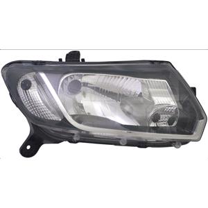 Lights, Right Headlamp (Halogen, Takes H4 Bulb, Manual Cable Adjustment, Supplied Without Cable) for Dacia SANDERO 2013 2016, 