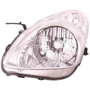 Lights, Left Headlamp (Halogen, Takes H4 Bulb, With Loadlevel Adjustment, Supplied Without Motor) for Nissan PIXO 2009 on, 