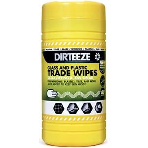 Janitorial and Hygiene, DIRTEEZE Glass & Plastic Trade Wipes   Tub of 80, DIRTEEZE