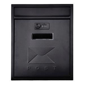 Post Boxes, PostPlus Contemporary Post Box With Combination Lock   Matt Black, 