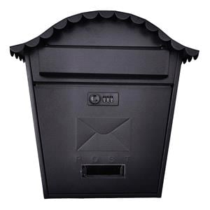 Post Boxes, PostPlus Traditional Post Box With Combination Lock   Matt Black, 