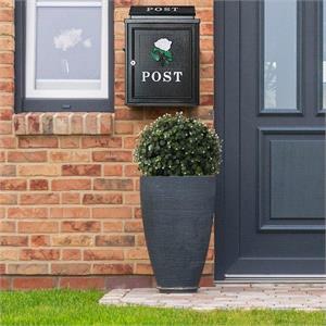 Traditional White Rose Diecast Post Box