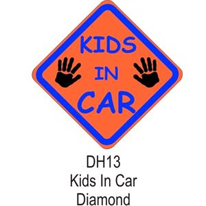 Signs and Stickers, Castle Promotions Suction Cup Diamond Sign   Orange   Kids In Car, CASTLE PROMOTIONS
