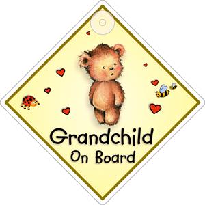 Signs and Stickers, Castle Promotions Suction Cup Diamond Sign   Grandchild On Board, CASTLE PROMOTIONS