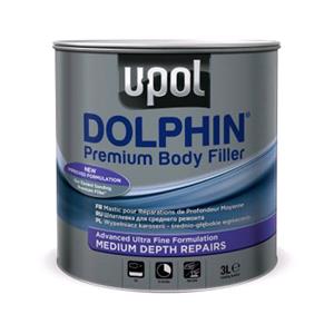 Body Repair and Preparation, U POL Dolphin Medium Filler   Blue   3 Litre, U POL