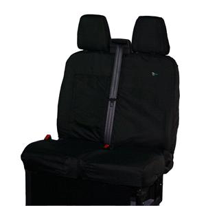 Van Seat Covers, Town & Country Double Passenger Van Seat Cover For Ford Transit Custom 2012 Onwards   Black, Town & Country