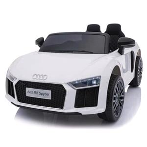 Kids Electric Cars, Audi R8 Kids Electric Ride On Car With Remote Control   12v White, Rev up