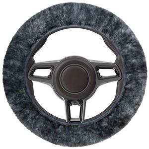 Steering Wheel Covers, Faux Lambs Wool Steering Wheel Cover   Silver (37 39cm), Walser