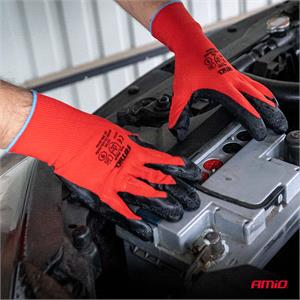 Latex Coated Safety Work Gloves Size L - 2 Pairs