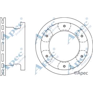 Brake Discs, APEC braking Rear Axle Brake Discs (Pair)   Diameter: 306mm   DSK2743 (DSK2743), APEC