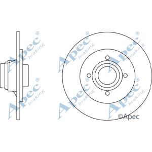 Brake Discs, APEC Rear Axle Brake Discs (Pair)   Diameter: 238mm   DSK2813, APEC