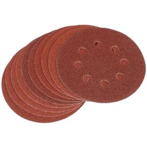 Sanding Discs, Draper 63368 Ten 125mm 80 Grit Hook and Loop Sanding Discs, Draper