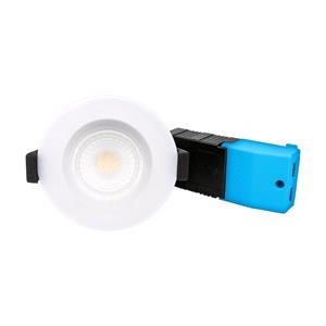 Luceco FType Compact Regressed 6W Smart Fire Rated IP65 Dimmable Downlight - White - 580lm - RGBW+Cool White