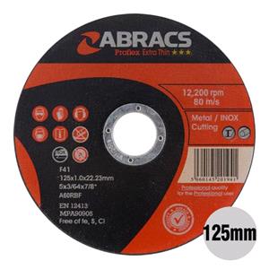 Cutting Wheels, Proflex 5" Extra Thin Cutting Discs 125mm x 1.0mm INOX Pack of 25, ABRACS