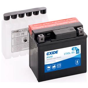 Motorcycle Batteries, Exide ETX5LBS Dry AGM Motorcycle Battery 1 Year Warranty, Exide