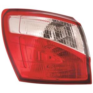 Lights, Left Rear Lamp (5 Seater Model, Outer, On Quarter Panel, Supplied Without Bulbholder) for Nissan QASHQAI 2010 2014 (Facelift Models), 