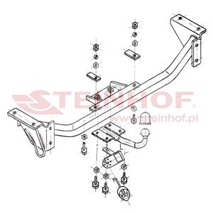 Tow Bars And Hitches, Steinhof Towbar (fixed with 4 bolts) for Fiat CINQUECENTO, 1991 1999, Steinhof