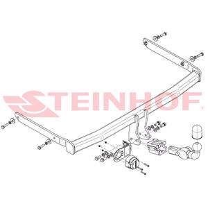 Tow Bars And Hitches, Steinhof Automatic Detachable Towbar (horizontal system) for Ford FIESTA V, 2001 2008, Steinhof