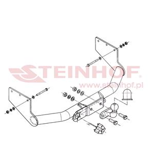 Steinhof Forged Towbar (fixed with 2 bolts) for Ford TRANSIT Van, 1994 2000
