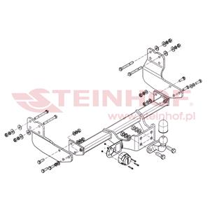 Tow Bars And Hitches, Steinhof Forged Towbar (fixed with 2 bolts) for Ford TRANSIT CUSTOM Kombi, 2012 Onwards, Steinhof