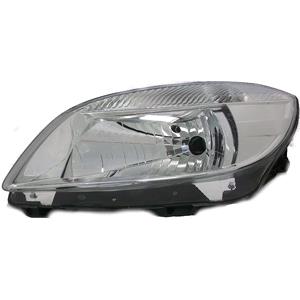 Lights, Left Headlamp (Halogen, Single Reflector Type, Takes H4 Bulb, Supplied With Motor) for Skoda Fabia  2010 2013, 