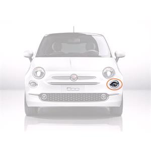 Lights, Left Daytime Running Lamp (In Bumper, LED, With High Beam, Takes H7 Bulb) for Fiat 500 2015 on, 