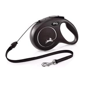 Pet Harness & Leads, Flexi Classic Black Strong Corded Dog Lead   8m, 
