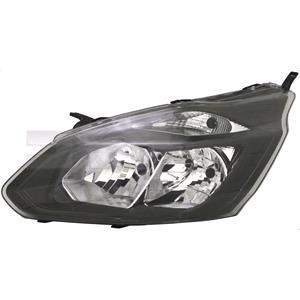 Lights, Left Headlamp (Halogen, Black Bezel, Reflector Type, Takes H7 / H15 Bulbs, Without Cornering Function, Supplied With Motor Ford TRANSIT CUSTOM Box 2012 2018, 