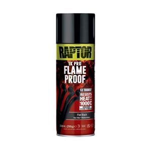 Paints, RAPTOR 1K Pro FlameProof High Heat Aerosol   Flat Black   338ml, U POL