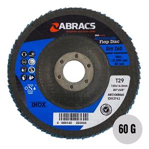 Disc Flaps, Abracs 4" Flap Discs 100mm x 60 grit Pack of 5, ABRACS