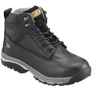 Personal Protective Equipment, JCB Fast TRACk Leather Safety Boots S3   Black   uK 8, JCB