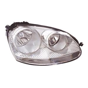 Lights, Right Headlamp. Chrome Bezel (Original Equipment) for Volkswagen JETTA III 2004 2009, 