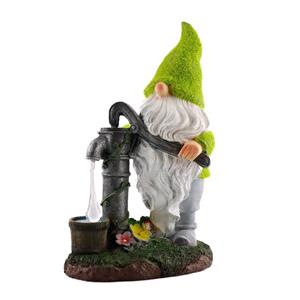 Outdoor Lights, Gnome Ornament with Water Pump & Solar LED, Streetwize