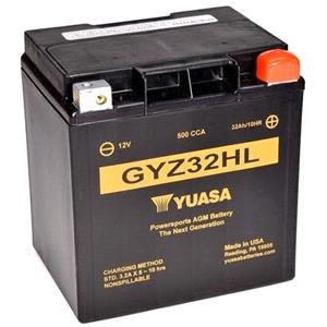 Motorcycle Batteries, Yuasa Motorcycle Battery   GYZ32HL High Performance MF VRLA 12V Battery, Wet Charged, Contains 1 Battery, Acid Filled and Charged, YUASA